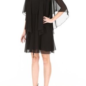 NWT SEE BY CHLOE Black Cape Sleeve Dress Size 40